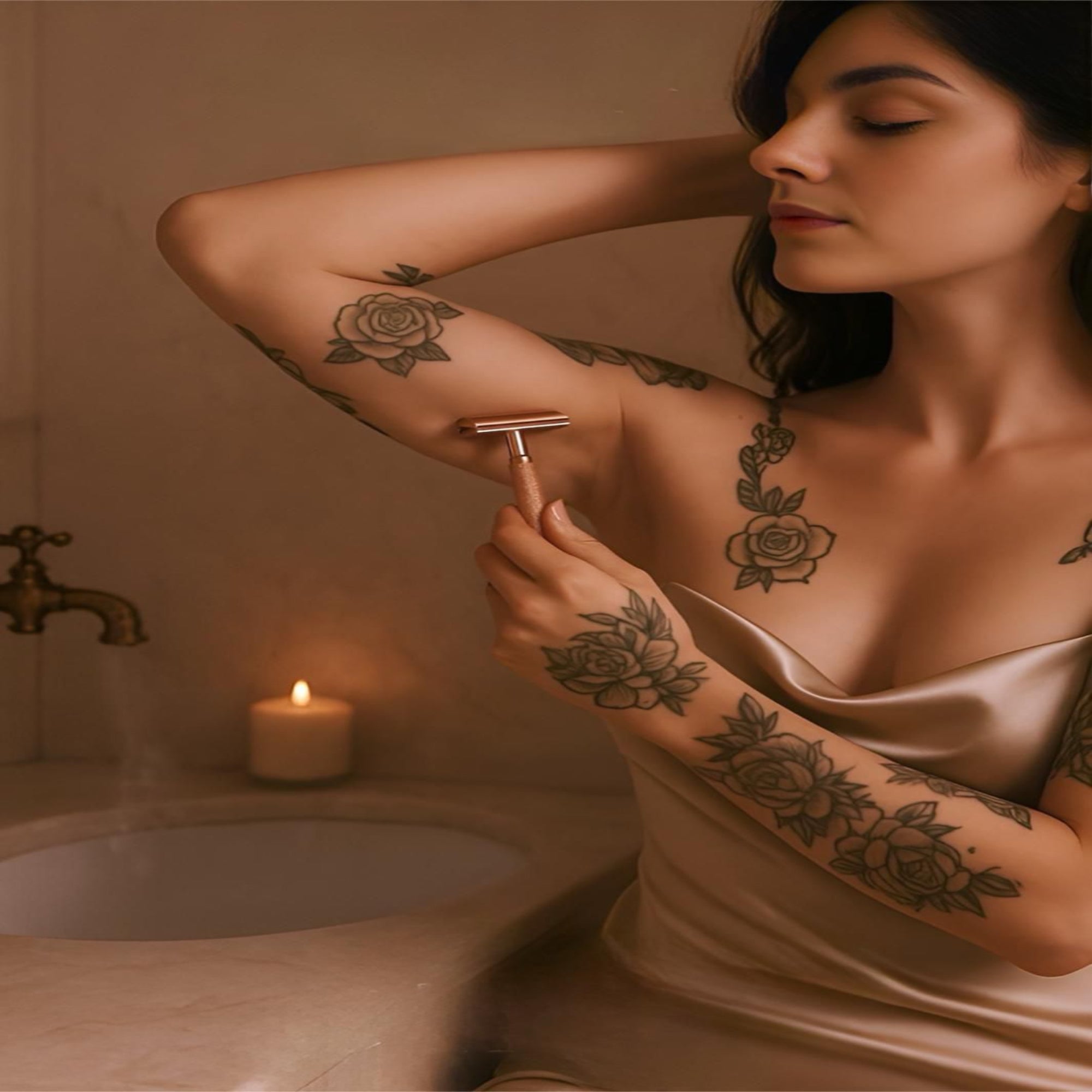 Femme qui se rase